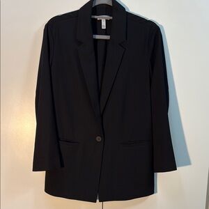 Leith Classic Black Blazer Relaxed Fit Suit Jacket Lightweight Travel Large L